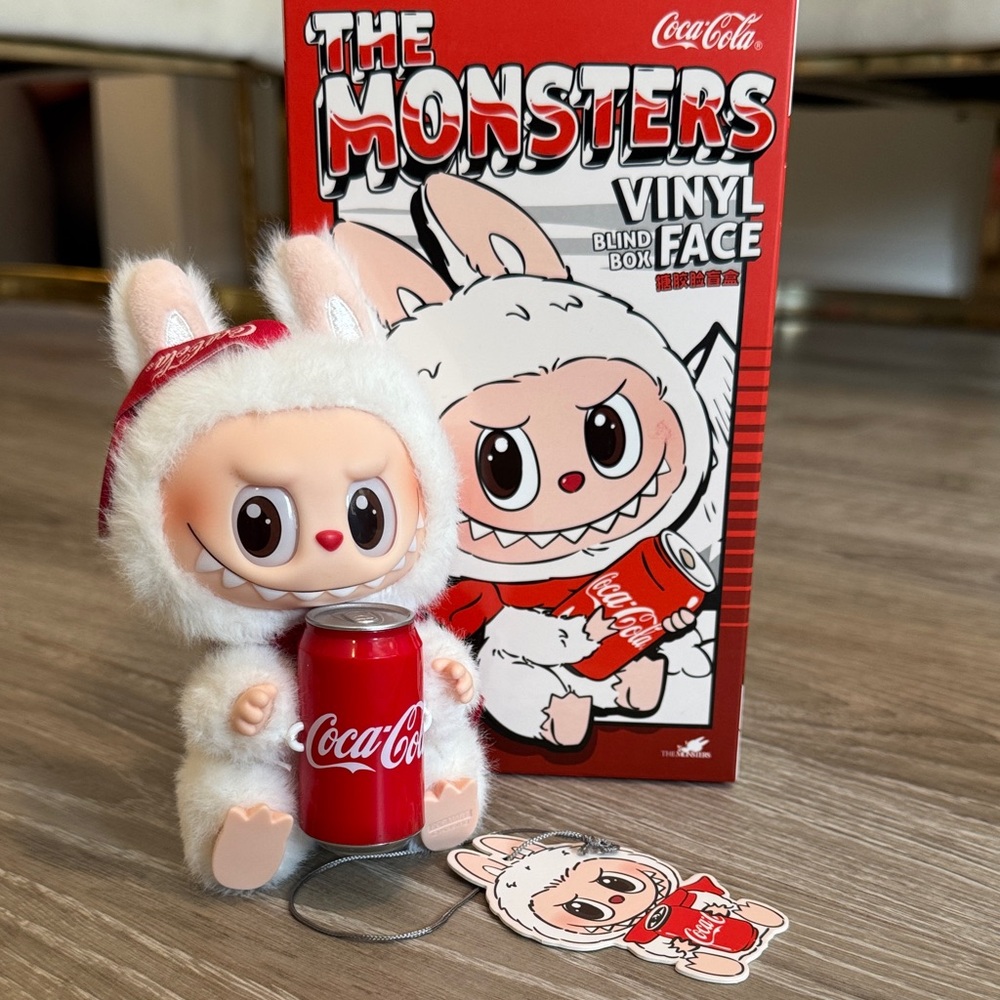 Coca Cola The Monsters Plush Doll with Red Can Labubu